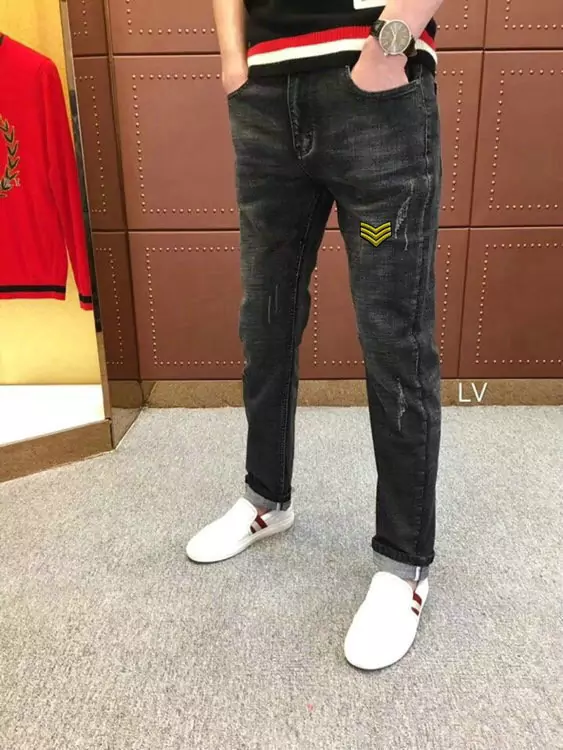 pantaloni louis vuitton uomo jeans jean droit en denim brut 3728